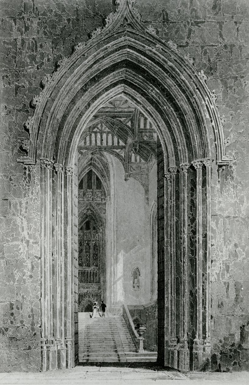 Le Grand Hall Ouest menant au Grand Salon, ou Octogone, Fonthill Abbey, 1824 - English School