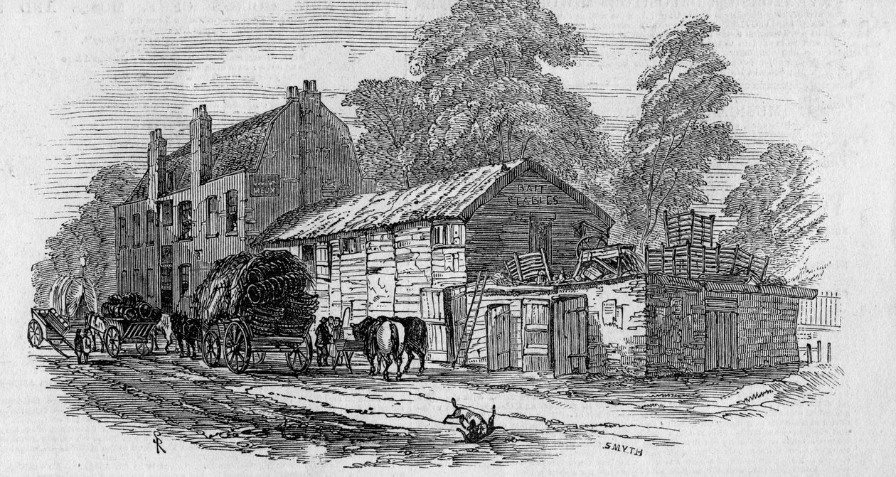 La maison à mi-chemin entre Knightsbridge et Kensington, gravée par Frederick James Smyth, 1848 - English School