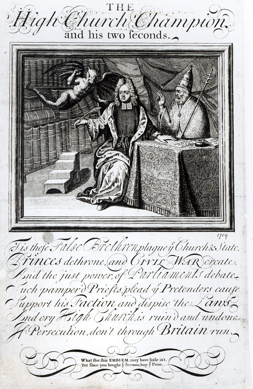 Le Champion de la Haute Église et ses deux Seconds, 1709 - English School