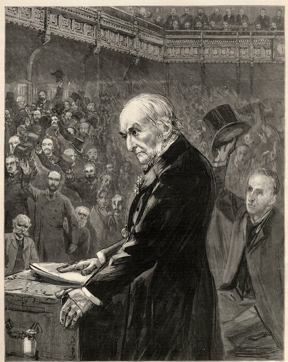 La Chambre des communes, 13 février 1893 : William Ewart Gladstone, Premier ministre libéral, présente le deuxième projet de loi sur l