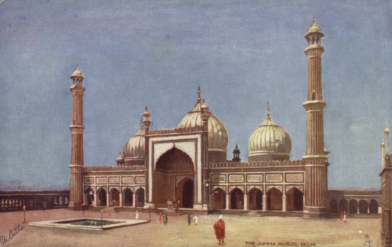 Le Jumma Musjid, Delhi (lithographie couleur) - English School