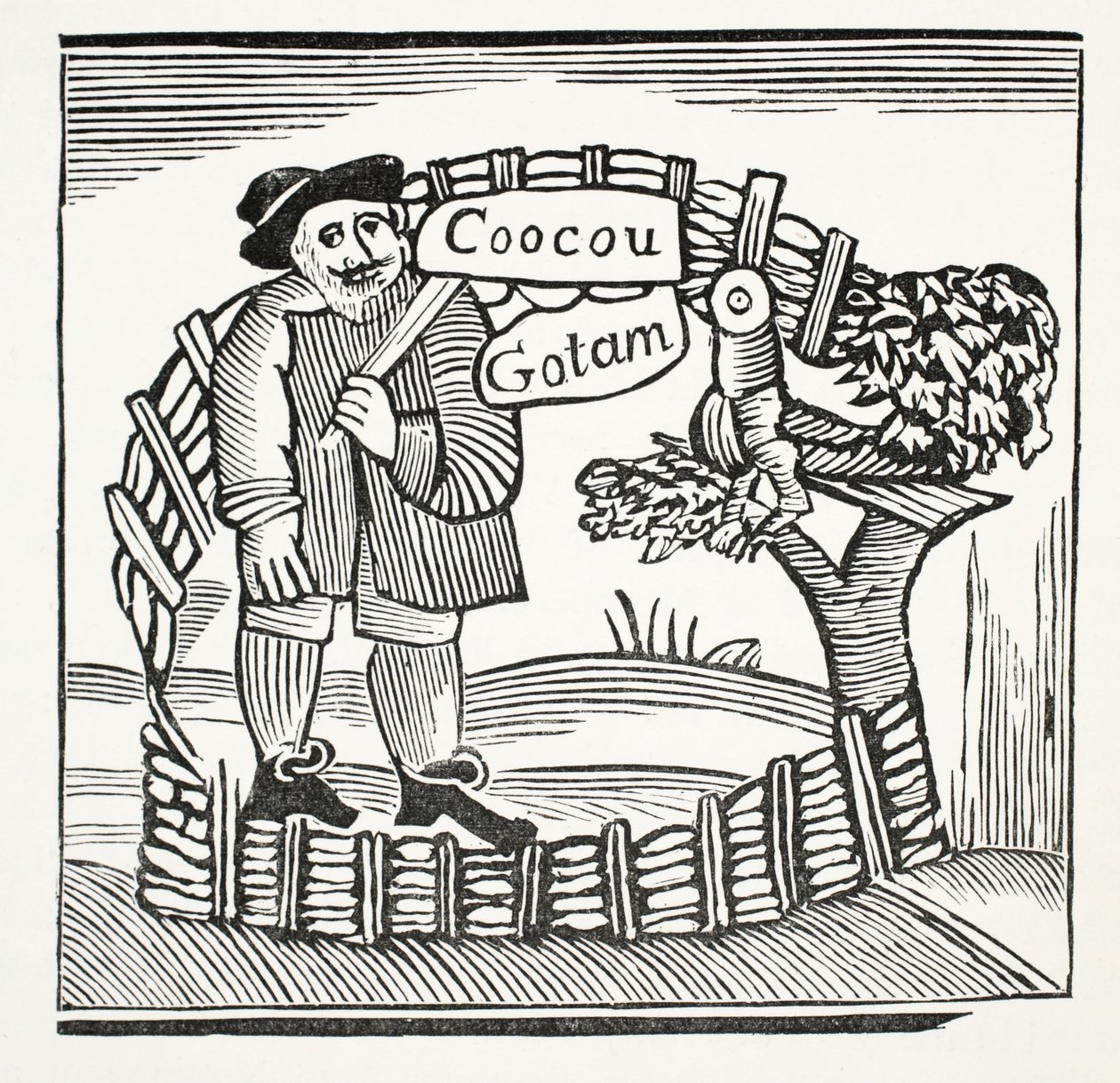 Les contes joyeux des sages de Gotham, illustration de Chap-books du XVIIIe siècle par John Ashton, pub. 1882 - English School