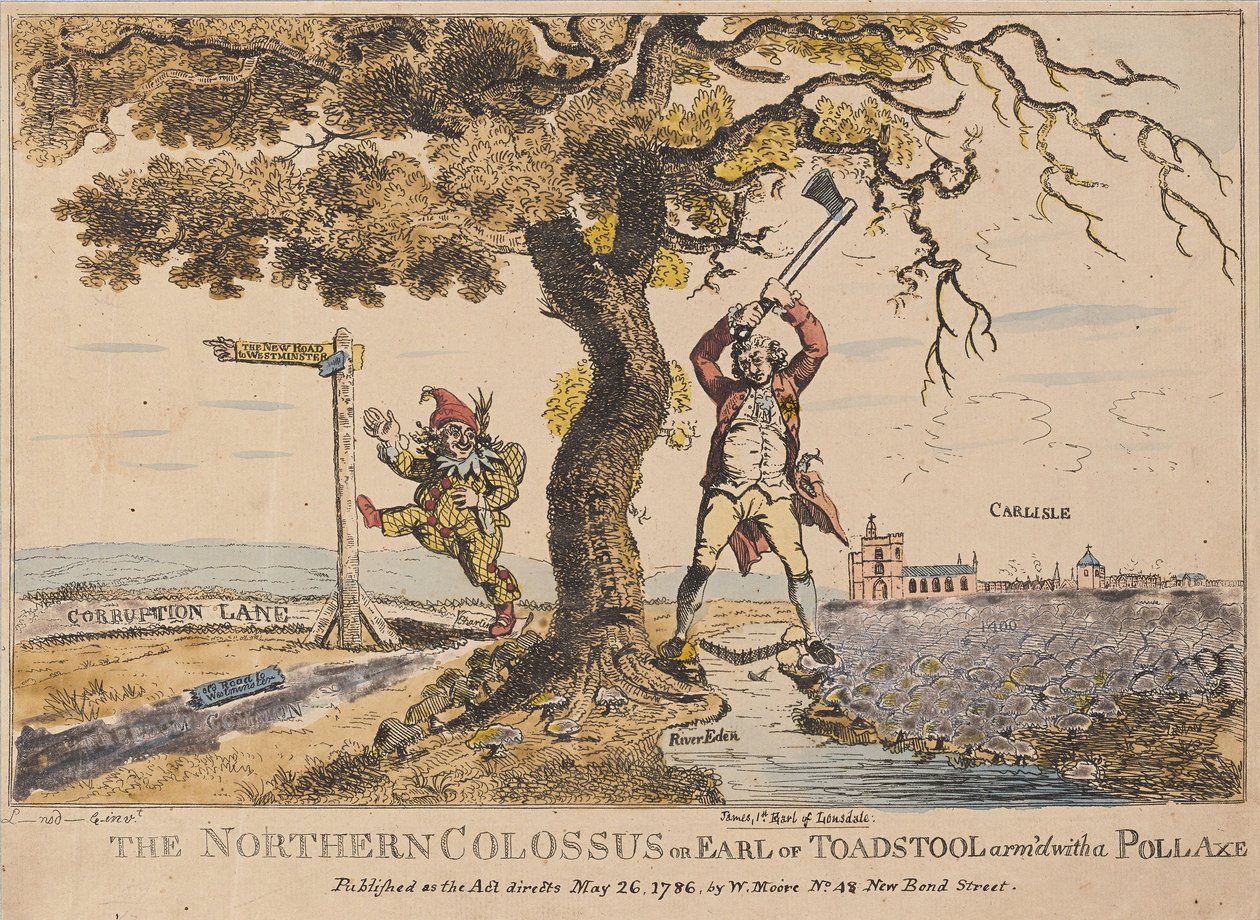 Le Colosse du Nord ou Comte de Toadstool, pub. 1786 (gravure en couleur) - English School