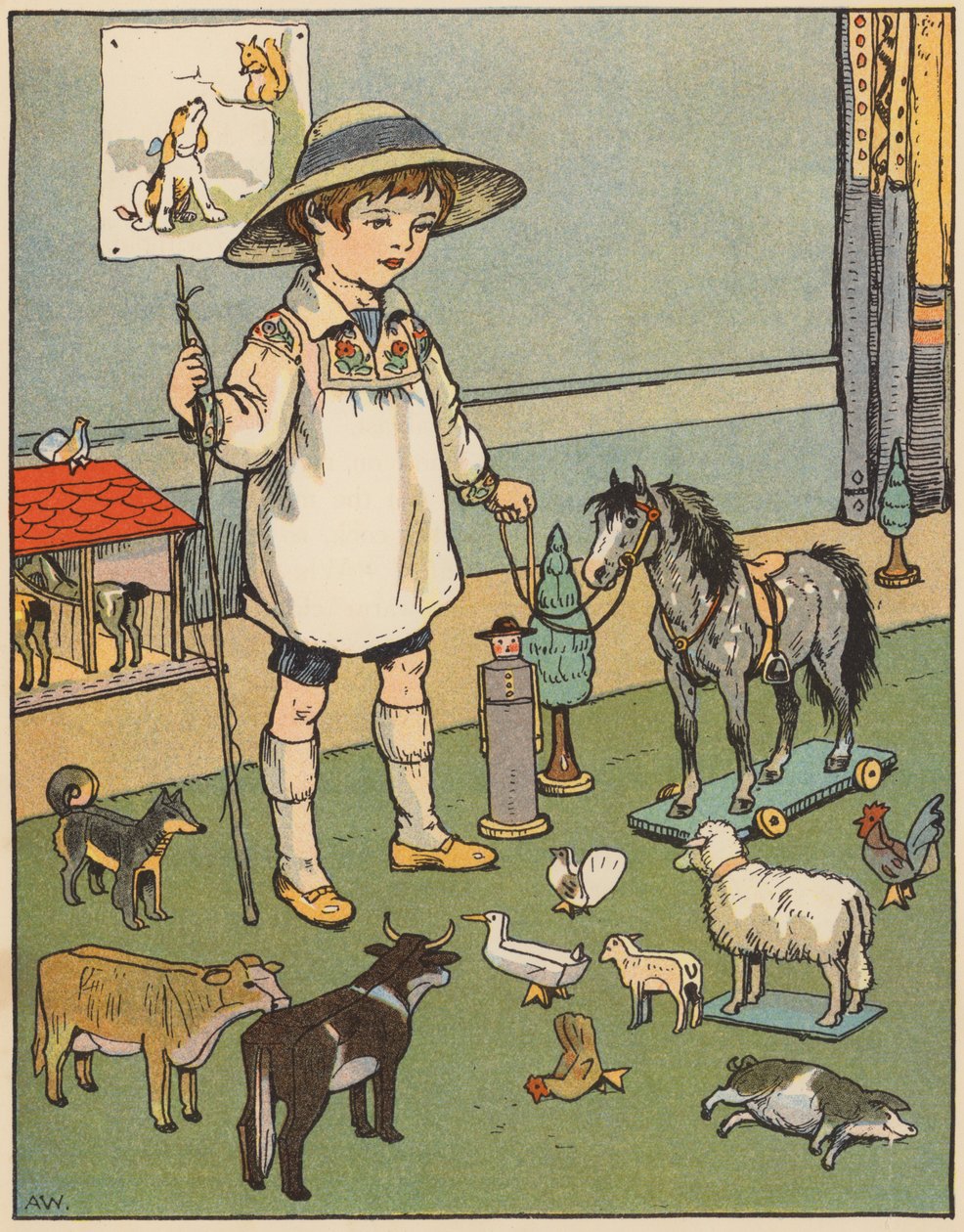 Les animaux de la crèche (lithographie couleur) - English School