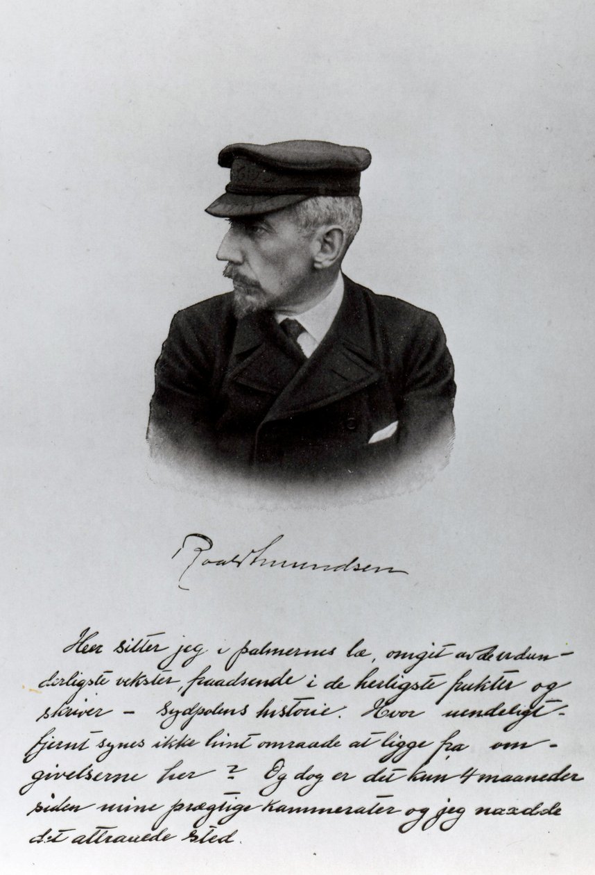 Première page du manuscrit de Roald Amundsen - English School