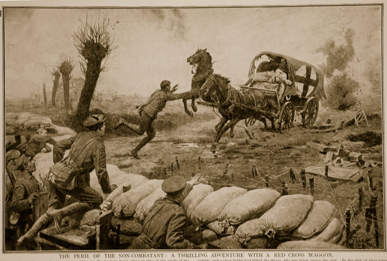 Le péril du non-combattant, une aventure palpitante avec un wagon de la Croix-Rouge, 1914-19 - English School