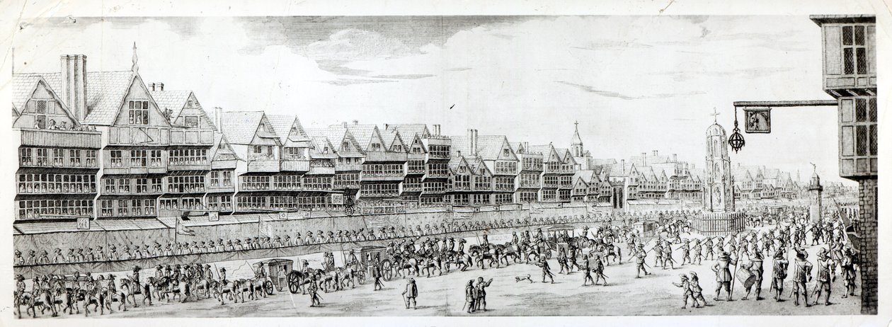 La procession de Marie de Médicis le long de Cheapside, 1638, publiée par William Herbert (1771-1851) et Robert Wilkinson (fl.1785-1825) 1809 - English School