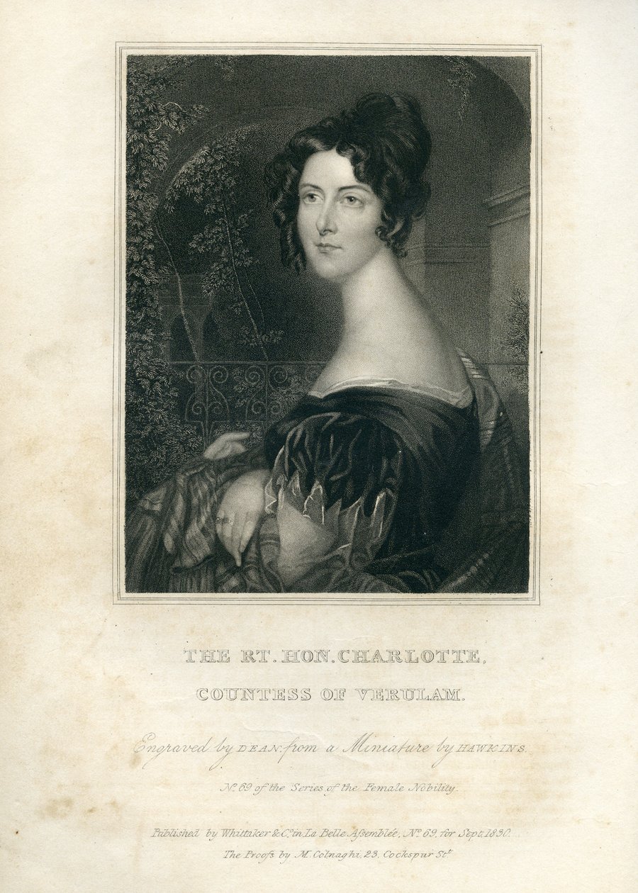 La très honorable Charlotte, comtesse de Verulam, 1830 - English School