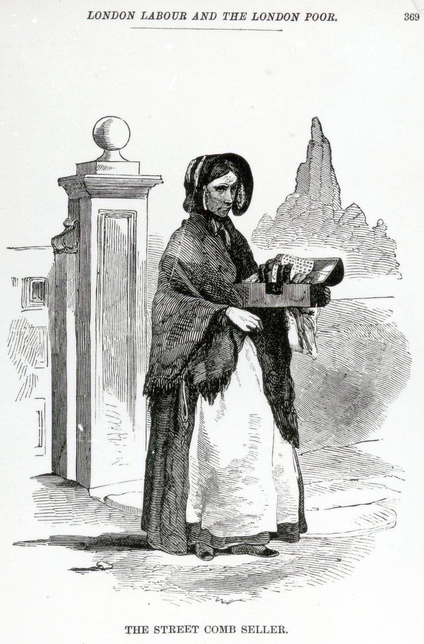 Le vendeur de peignes de rue, vers 1840 - English School