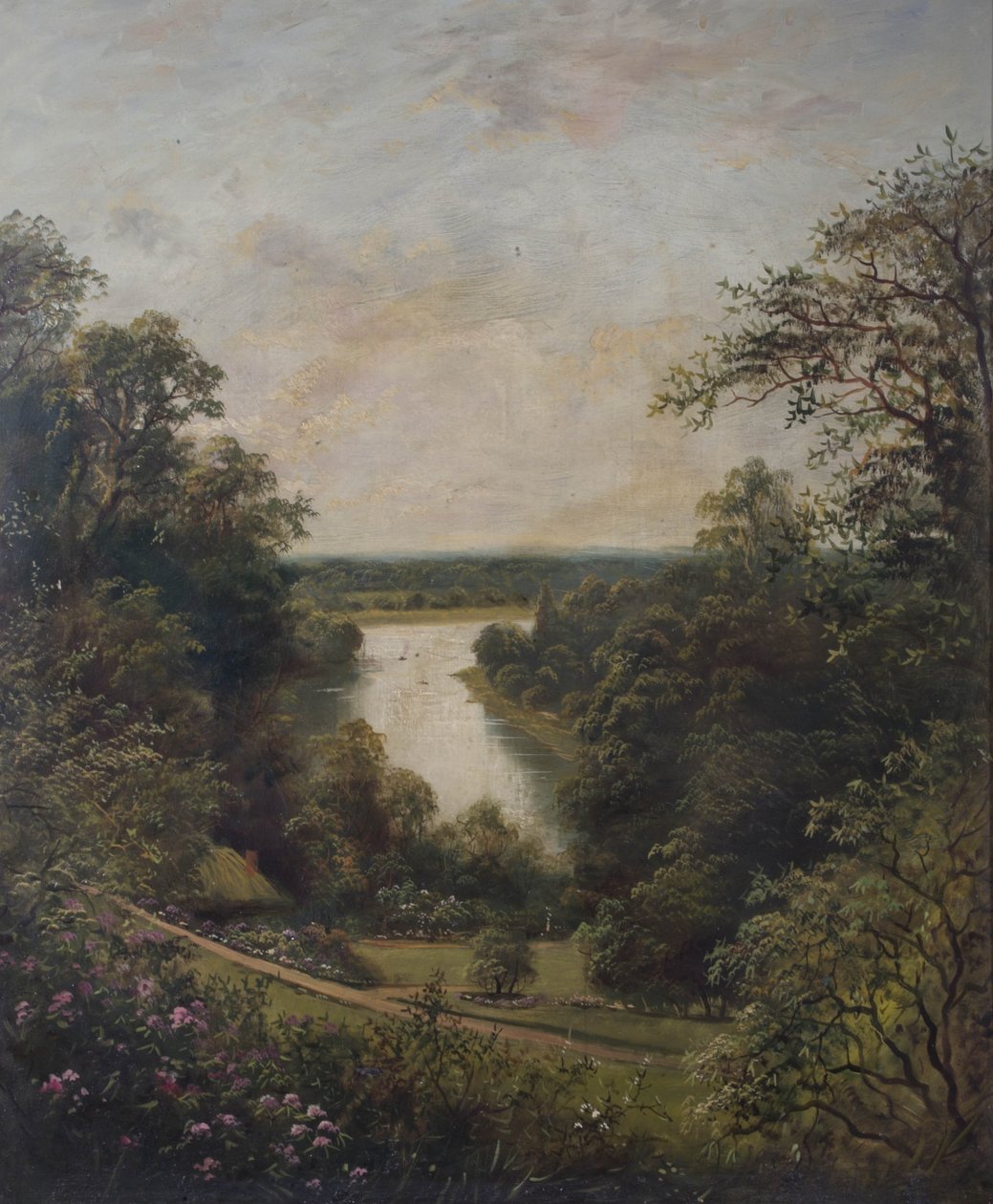 La Tamise depuis les jardins en terrasse, Richmond, Surrey - English School