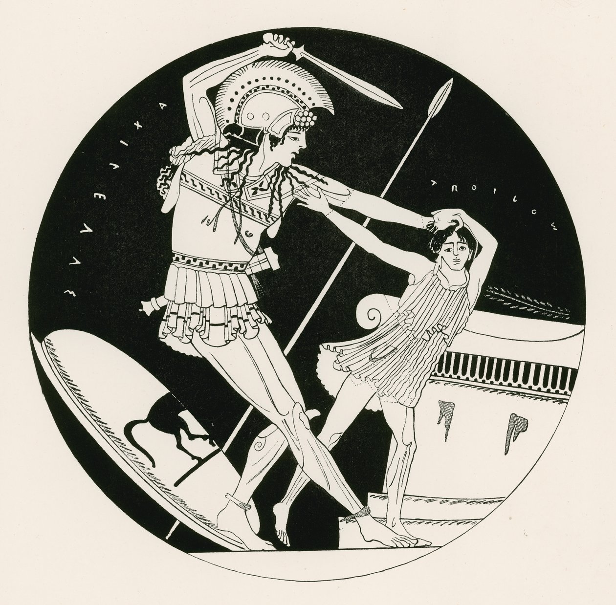 La mort de Troïlos (gravure) - English School
