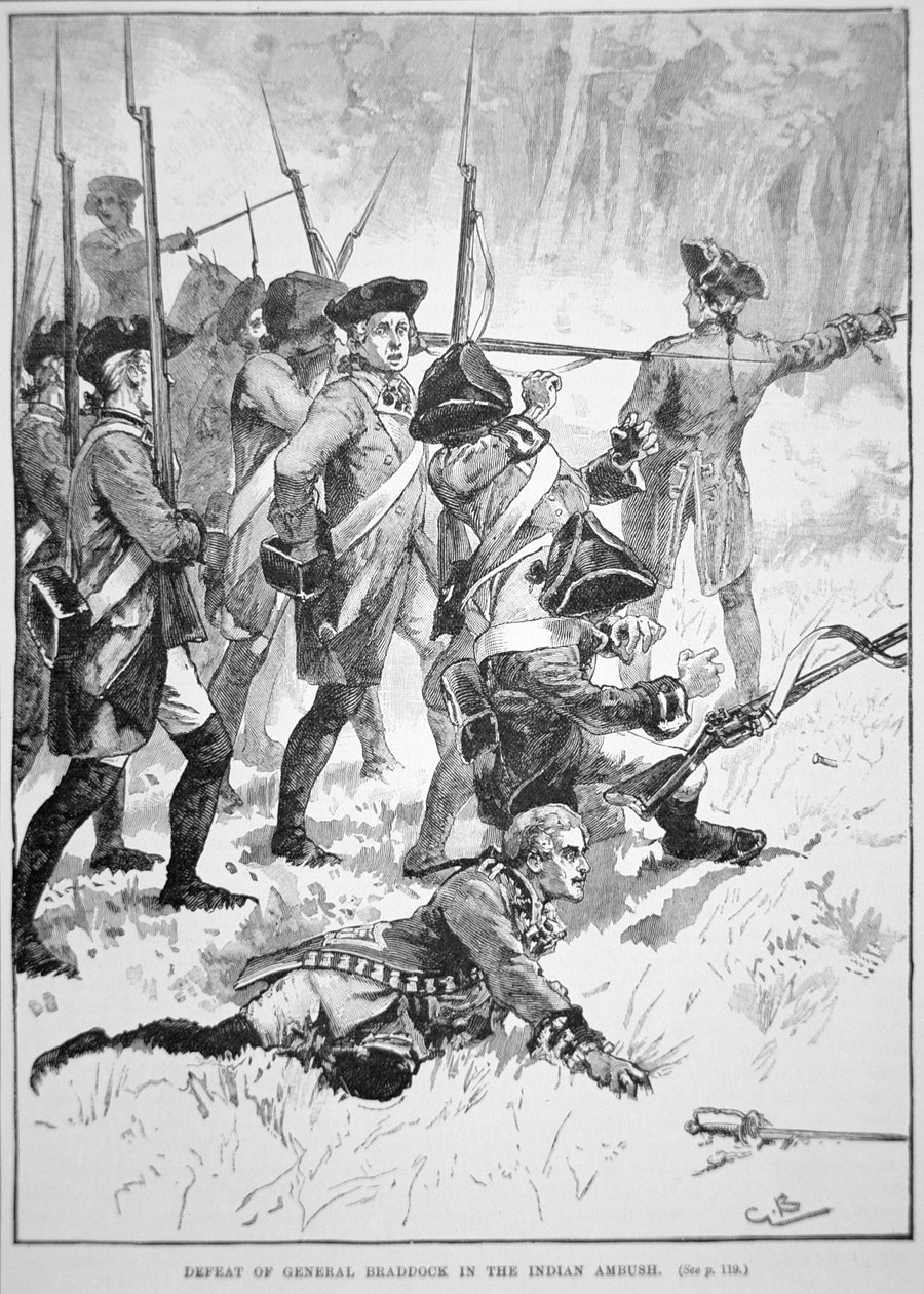 La défaite et la mort du général Edward Braddock dans l