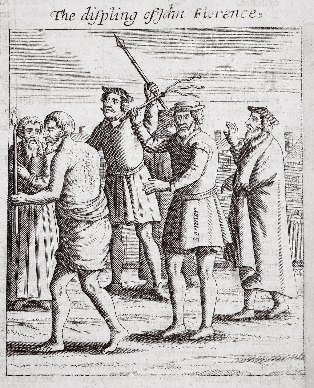 La discipline de John Florence, illustration des Actes et Monuments de John Foxe, neuvième édition, pub. 1684 - English School