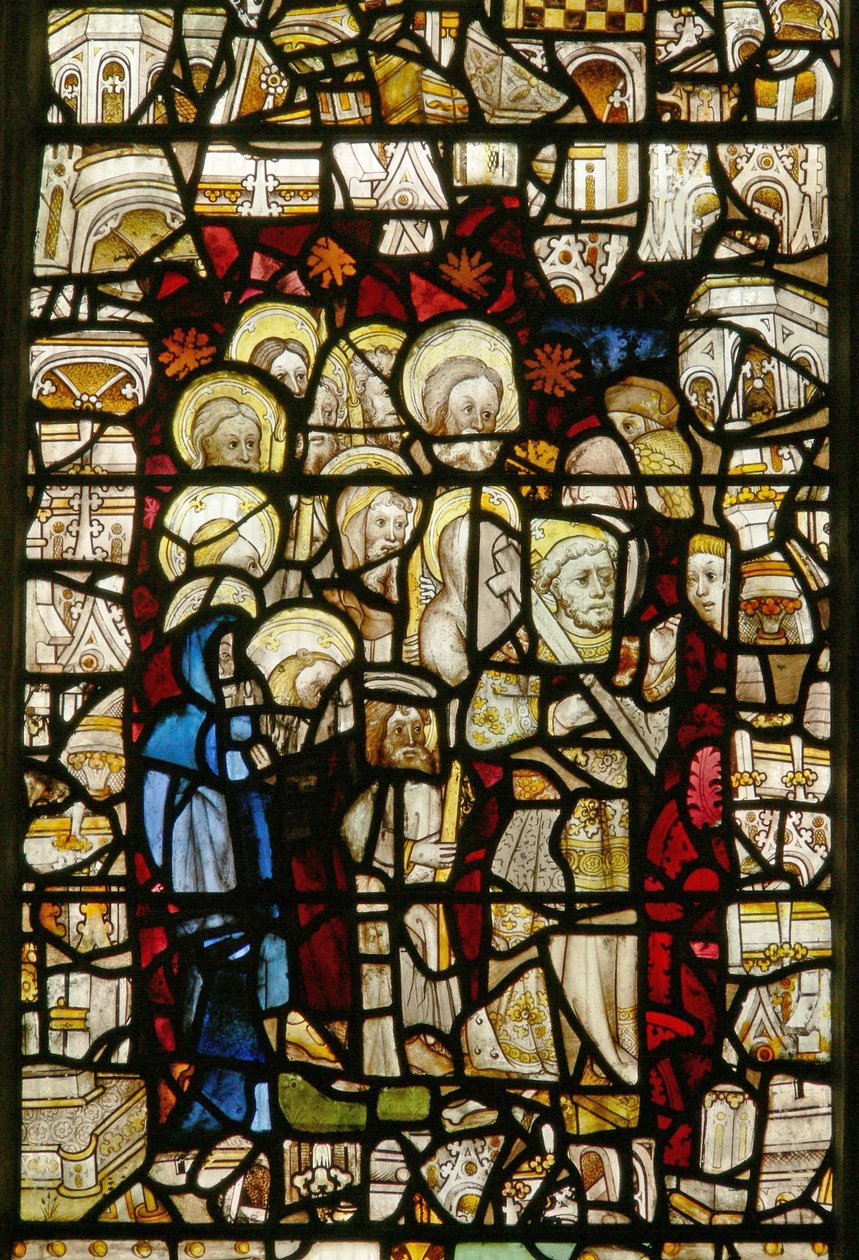 La fenêtre est représentant une procession : Chandeleur ou Fête-Dieu - English School