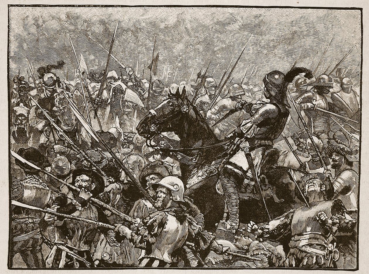 La dernière résistance de Schwarz et de ses Allemands, illustration de Cassells Illustrated History of England - English School