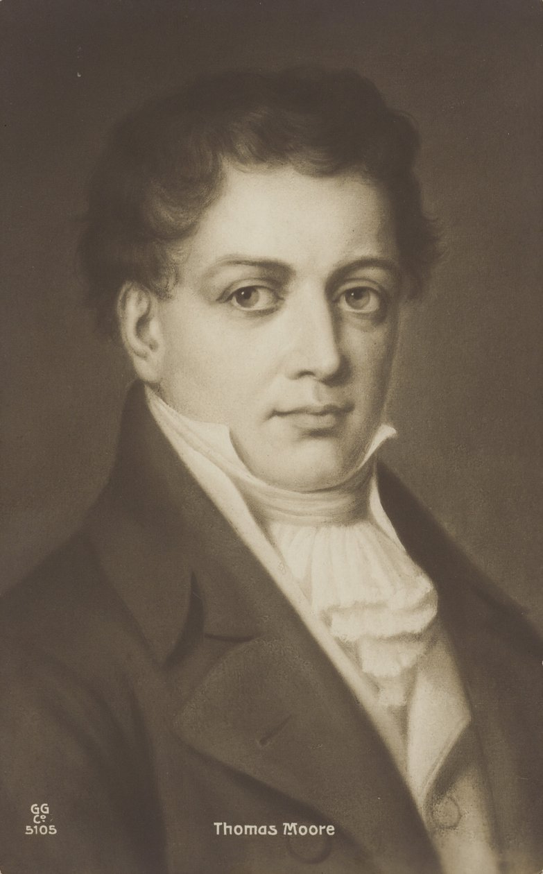 Thomas Moore (1779-1852), poète, chanteur et artiste irlandais (litho) - English School