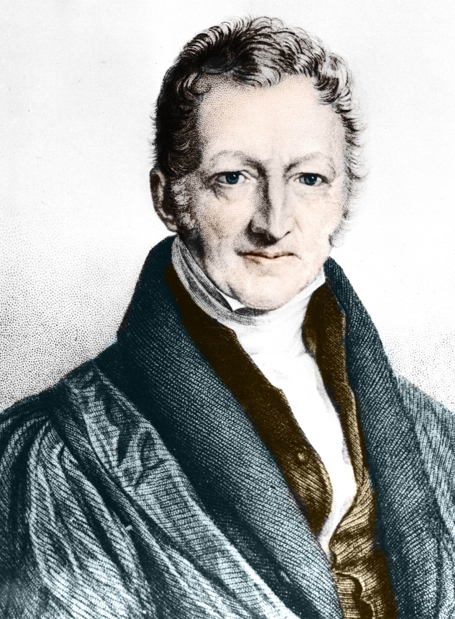 Thomas Robert Malthus (gravure en couleur) - English School