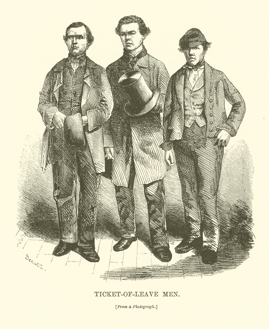 Billet de congé Hommes (gravure) - English School