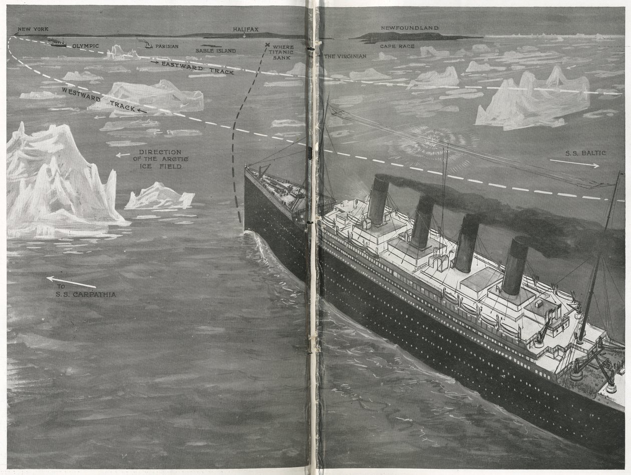 Le Titanic dans la banquise (détail) - English School