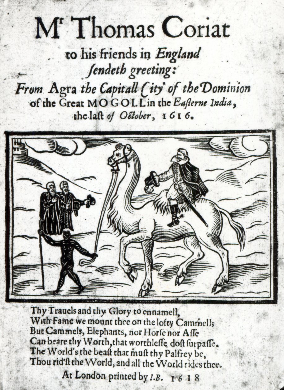 Page de titre du récit posthume des voyages de Thomas Coryat en Inde, publié à Londres en 1618 - English School