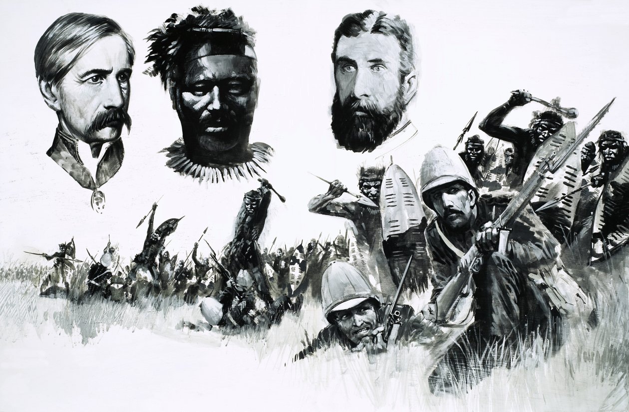 Chasseurs britanniques non identifiés et guerriers autochtones - English School