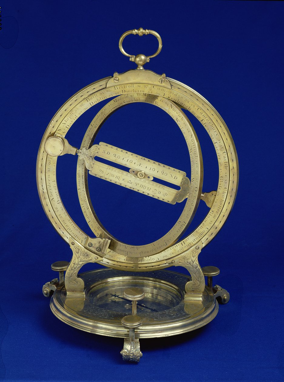 Cadran équinoxial universel, probablement fabriqué par Thomas Heath, vers 1730 (laiton) - English School