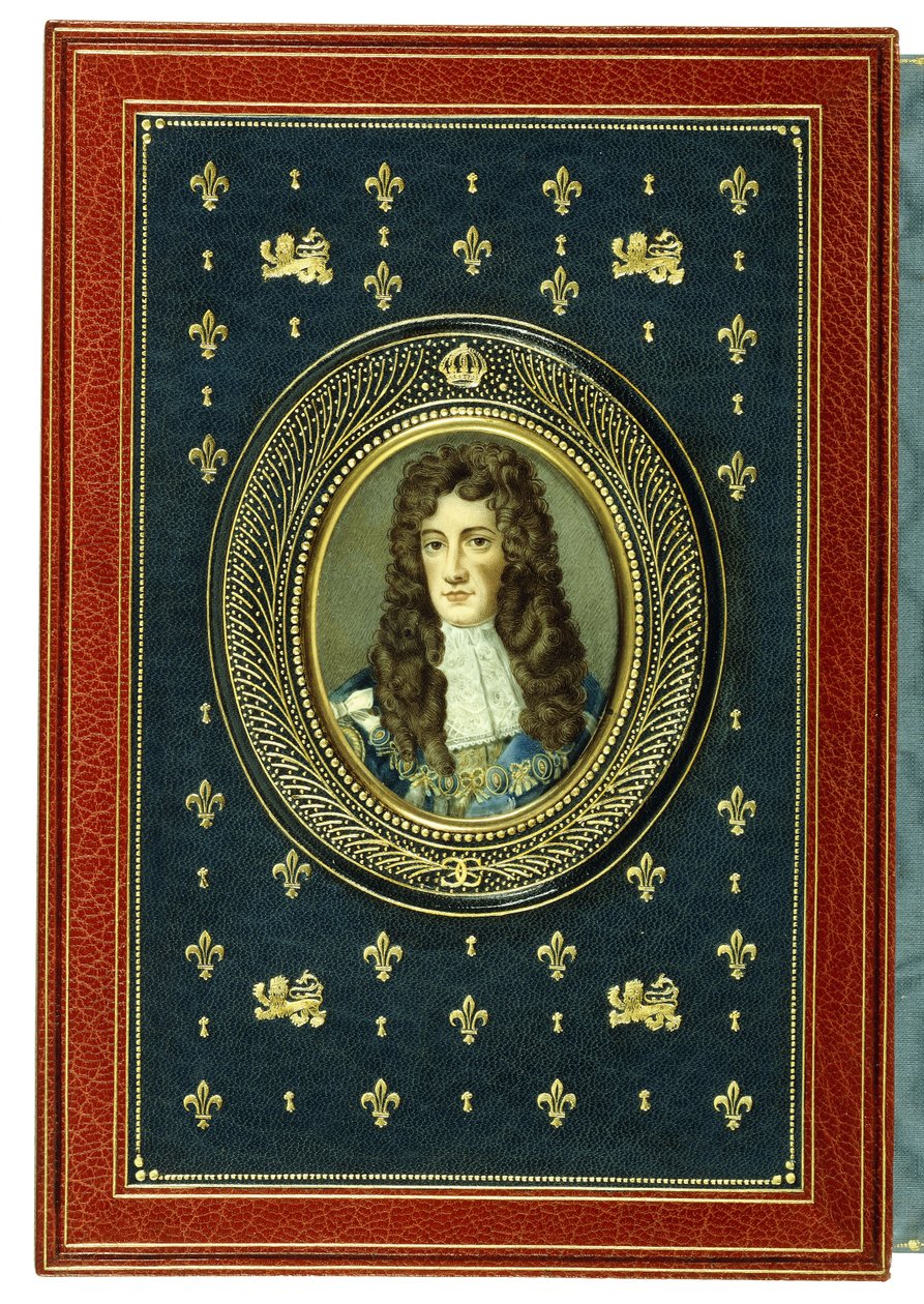 Couverture supérieure, avec portrait miniature ovale de Charles II, 1902 - English School