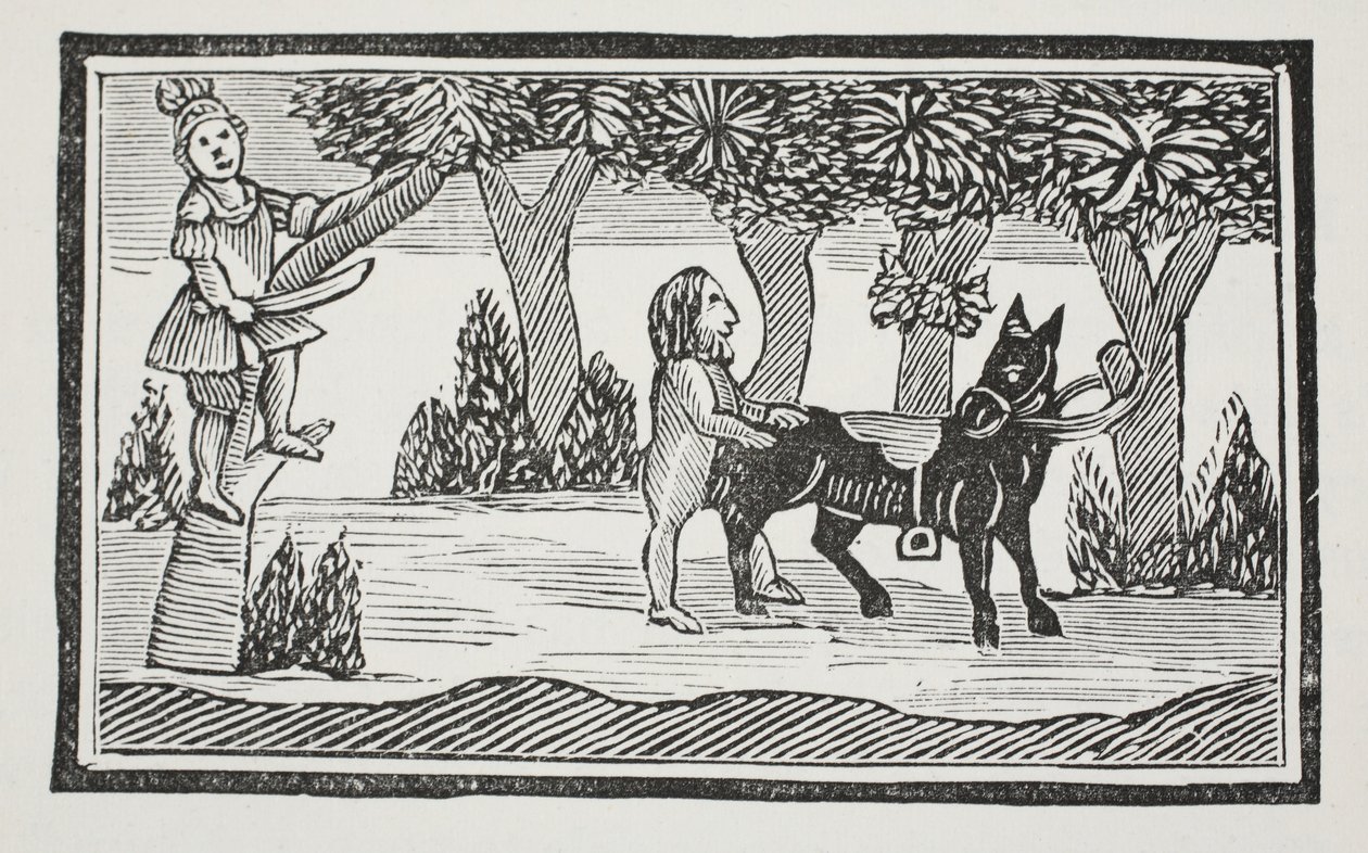 Valentin et Orson, illustration de Chap-books du XVIIIe siècle par John Ashton, pub. 1882 - English School