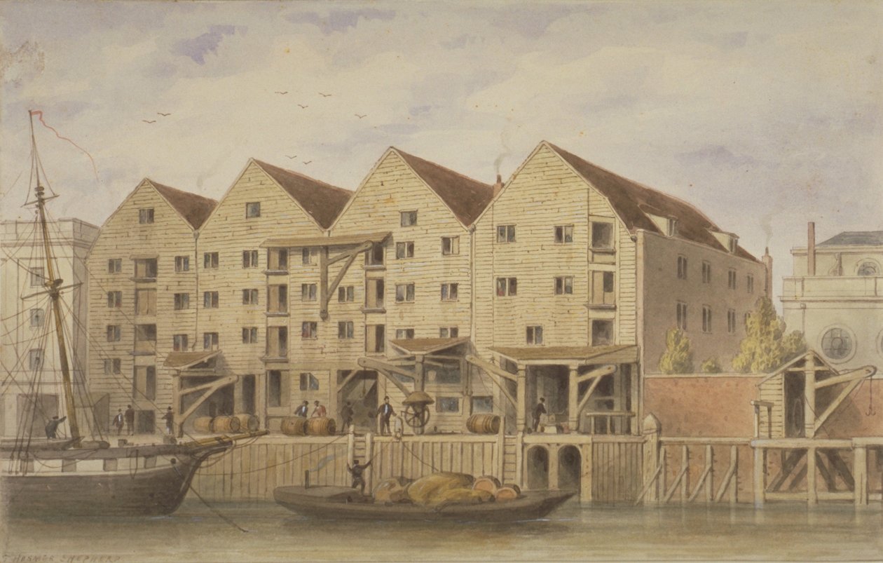 Vue de Chamberlains Wharf, Tooley Street, 1846 - English School