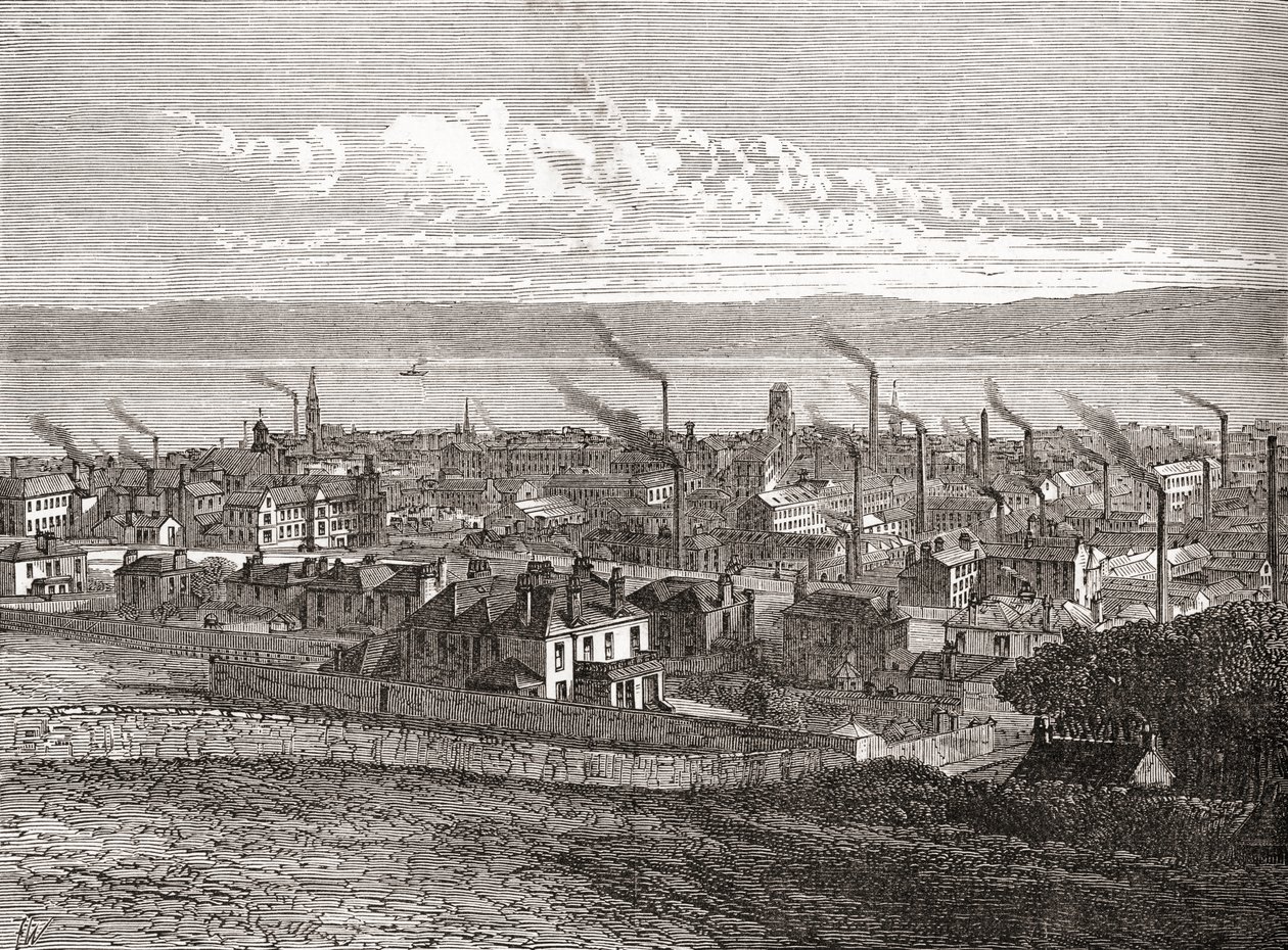 Vue de Dundee, Écosse, de 