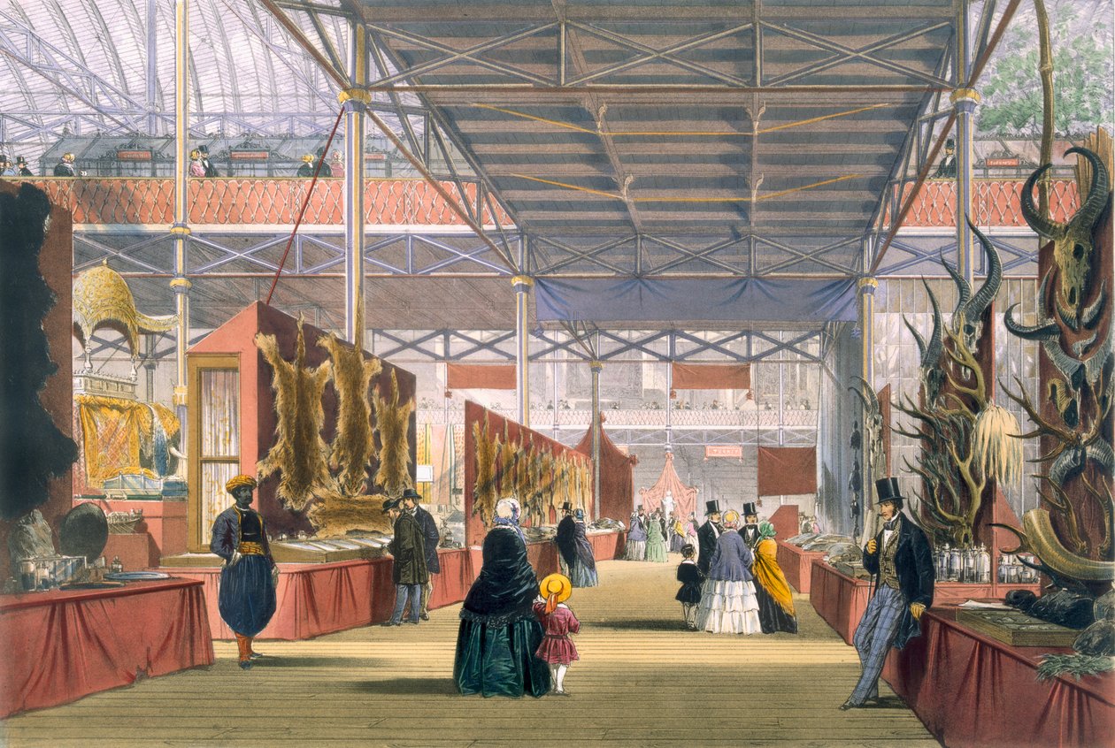 Vue de la section indienne de la Grande Exposition de 1851, de Dickinsons Comprehensive Pictures - English School