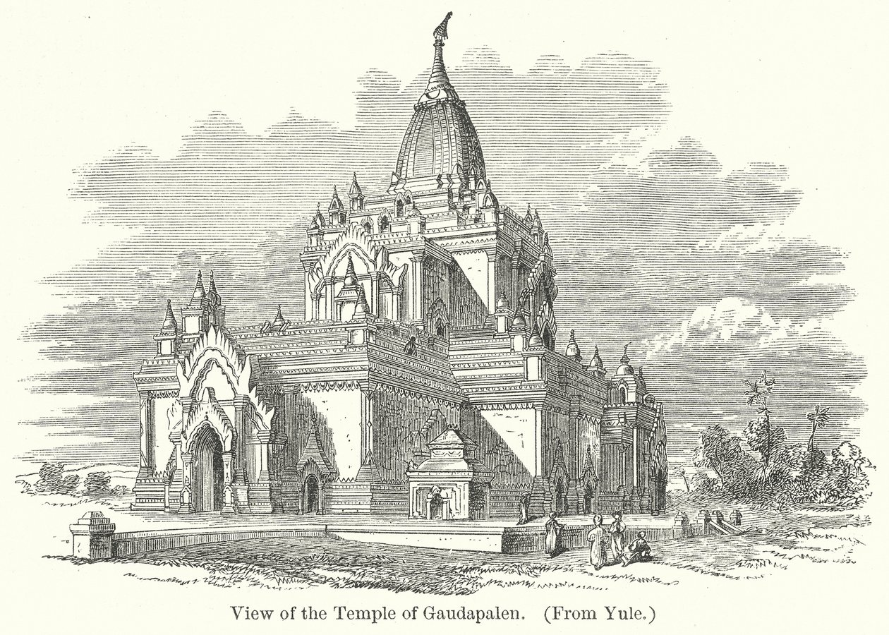 Vue du temple de Gaudapalen (gravure) - English School