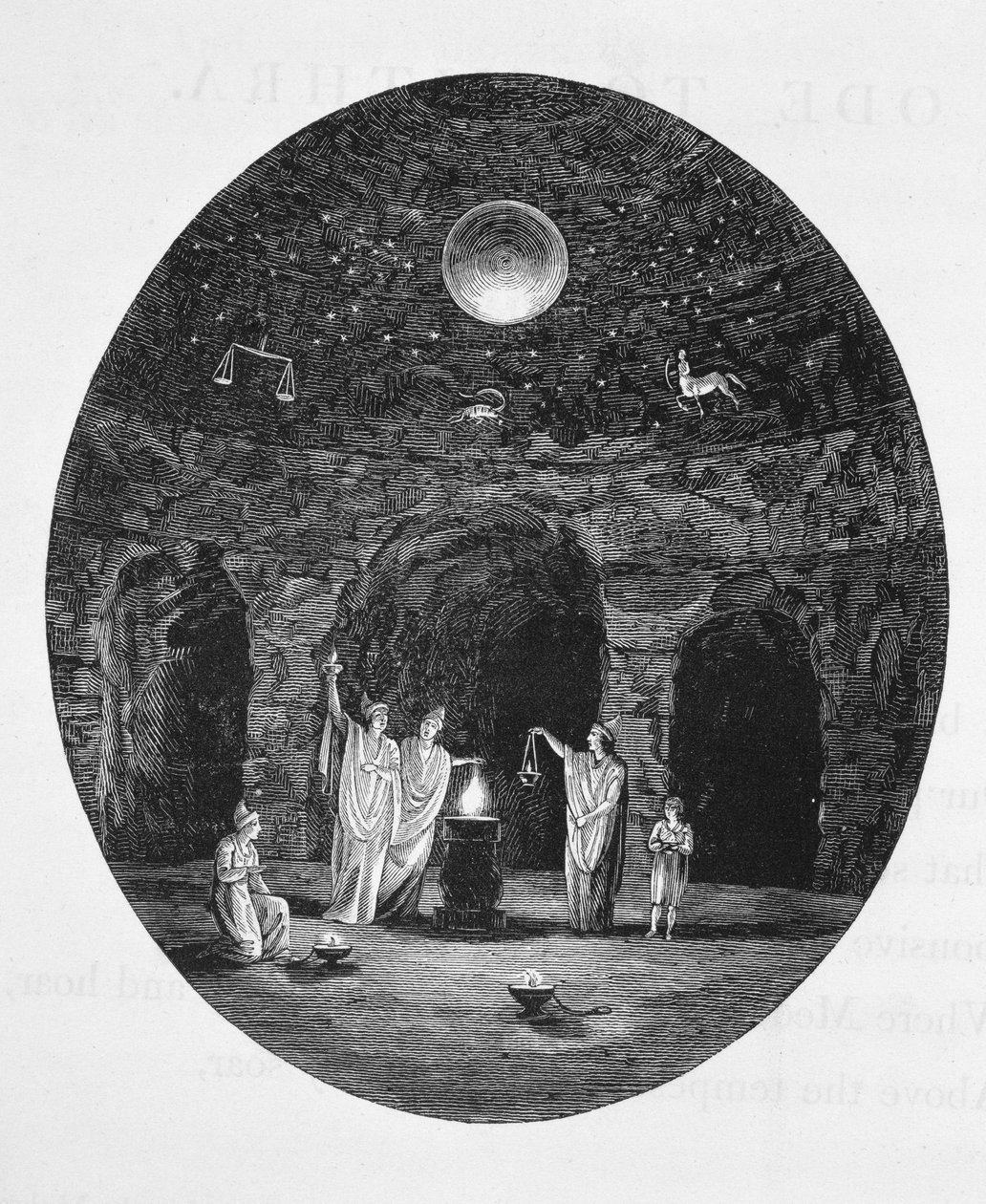 Vue des anciens rites mystérieux célébrés dans la caverne mithriaque - English School