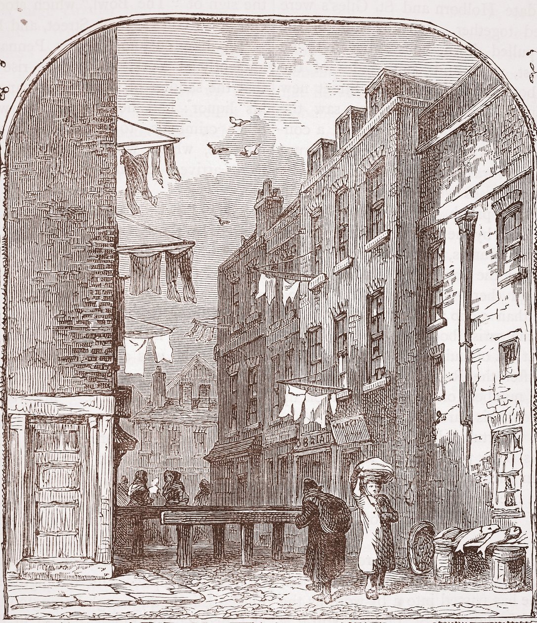 Vues dans le Rookery, St. Giles - English School