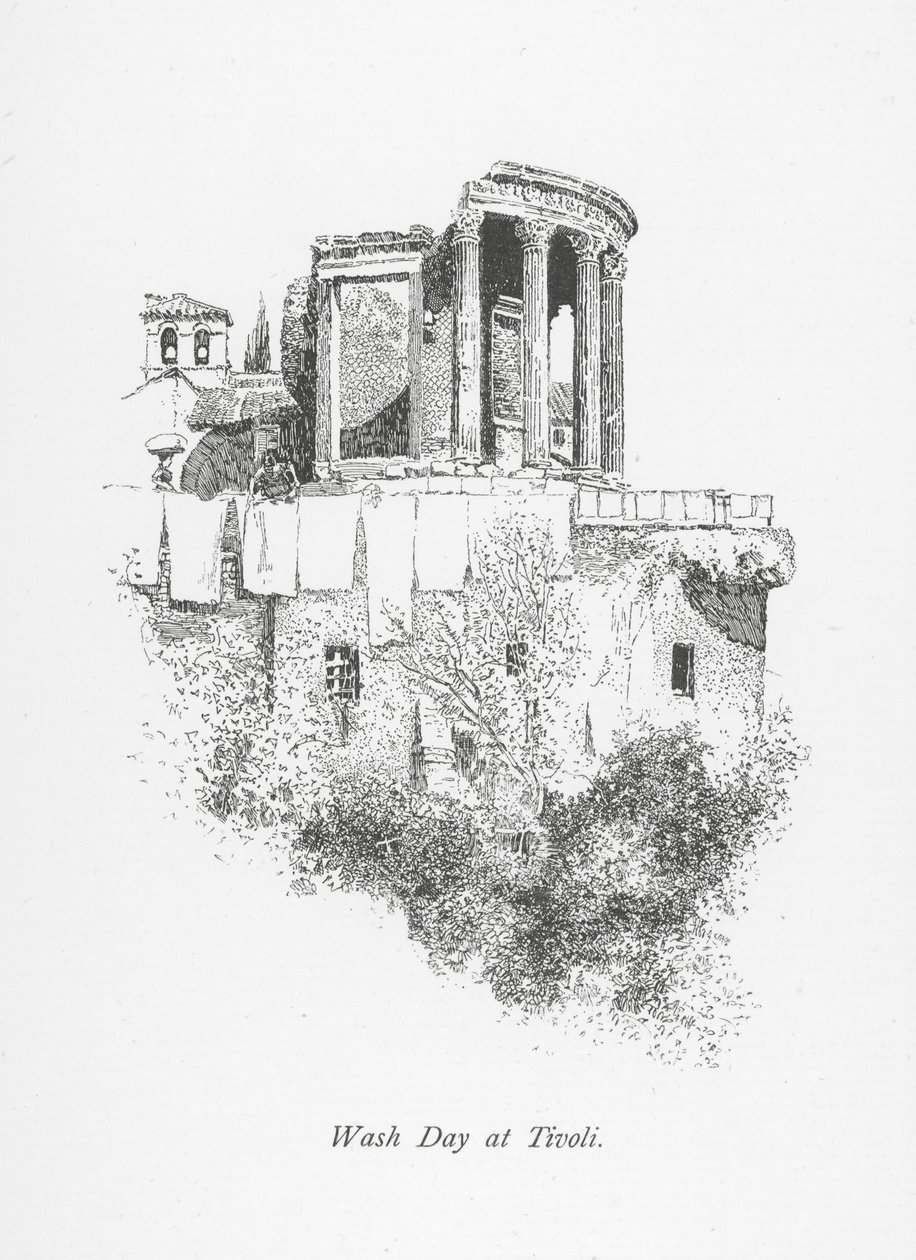 Journée de lavage à Tivoli (litho) - English School