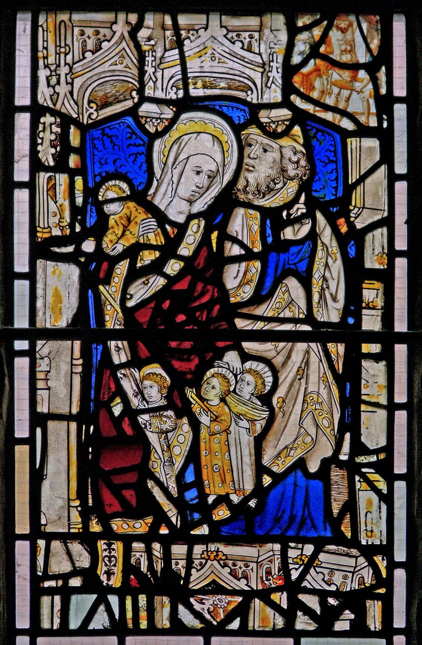 Fenêtre Ew représentant Sainte Marie Cléophas, Alphaeus et leurs enfants - English School
