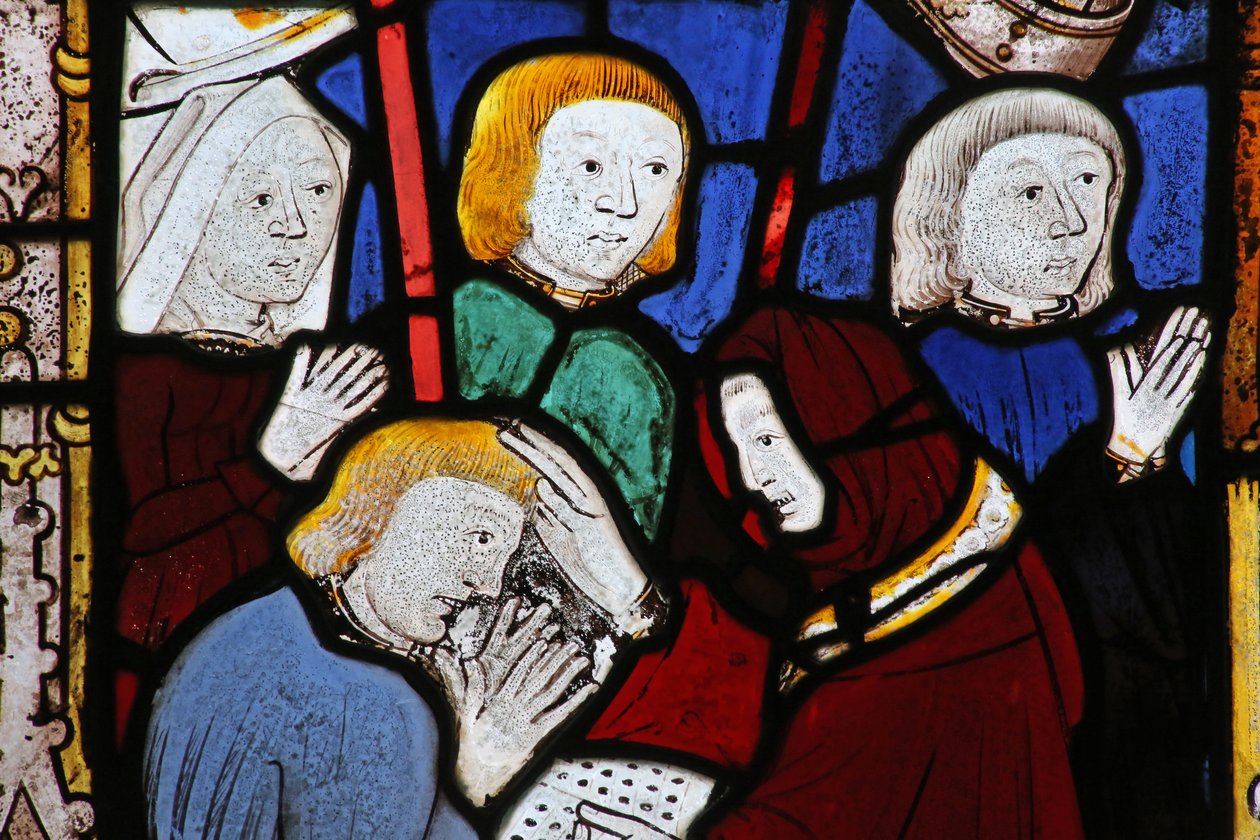 Fenêtre représentant les Sept Sacrements : Pénitence - English School