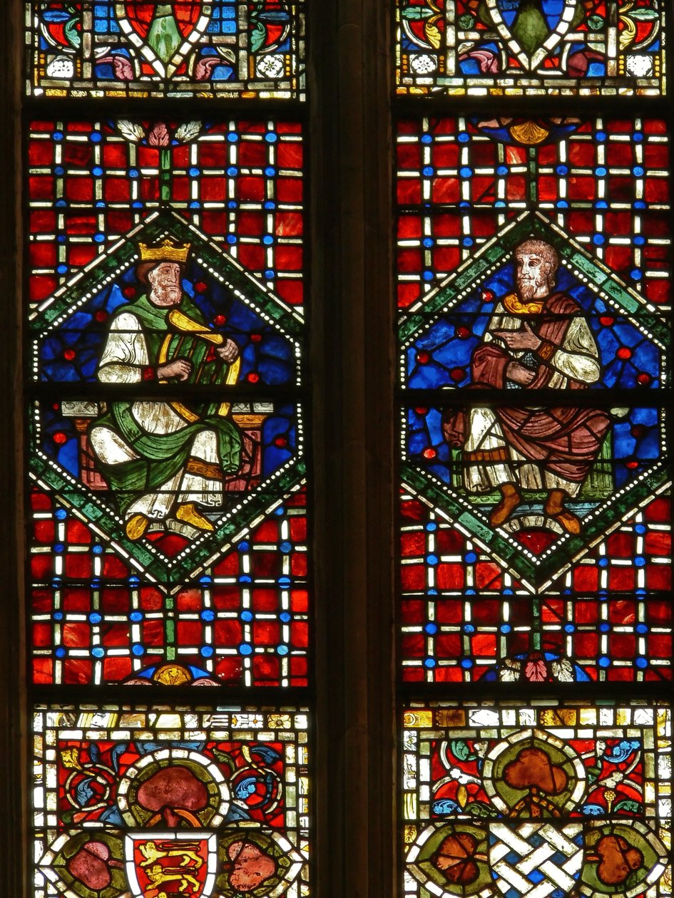 Fenêtre représentant une figure généalogique : David et Nathan - English School