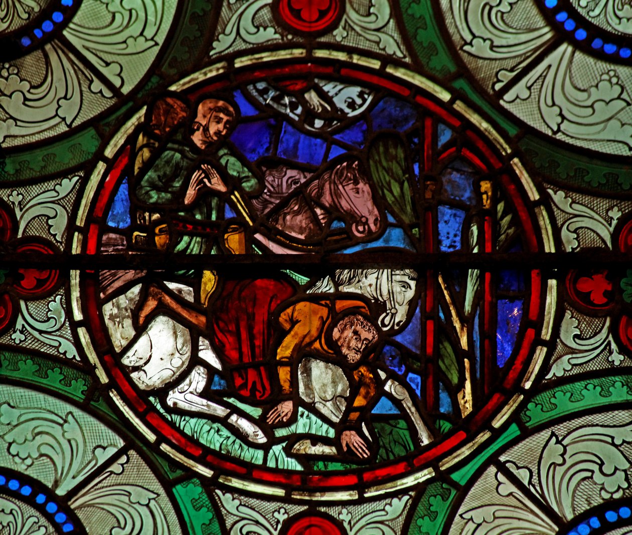 Fenêtre s16 représentant la Conversion de Saint Paul - English School