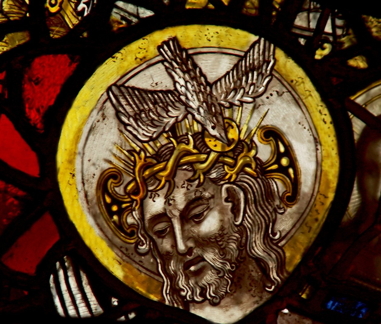 Fenêtre s1 représentant le Christ - du panneau de la Trinité - English School