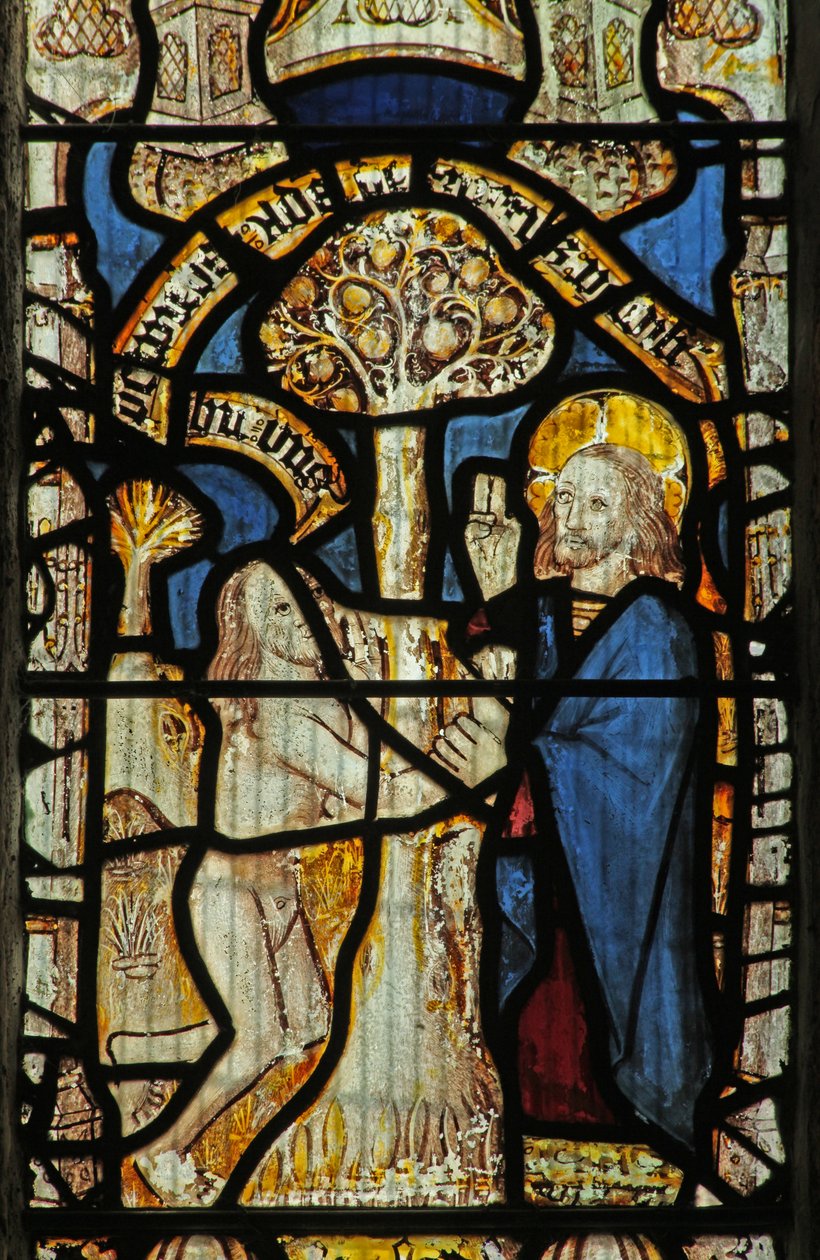 Fenêtre n°1 représentant Dieu, Adam, l