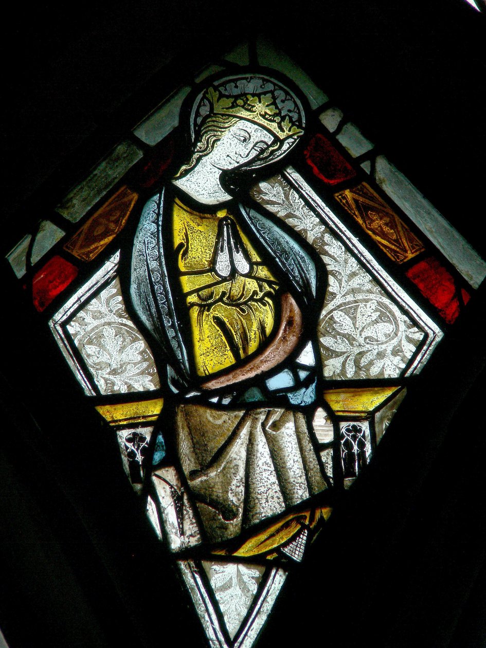 Fenêtre s6 représentant la Vierge Marie au Couronnement de la Vierge - English School