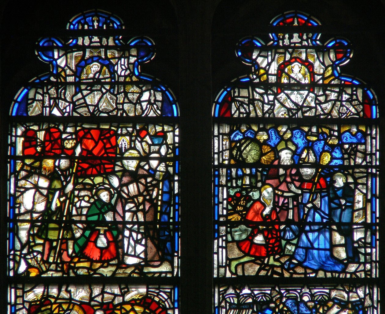 Fenêtre w15 représentant une scène de la vie de Saint Cuthbert - English School