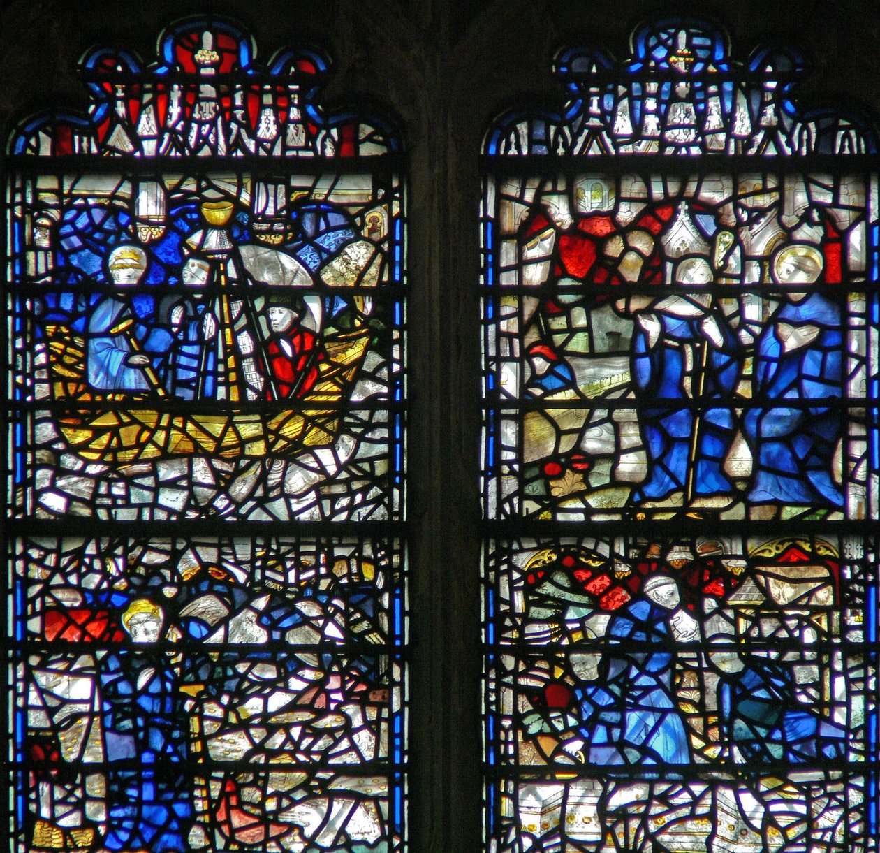 Fenêtre w15 représentant une scène de la vie de Saint Cuthbert - English School