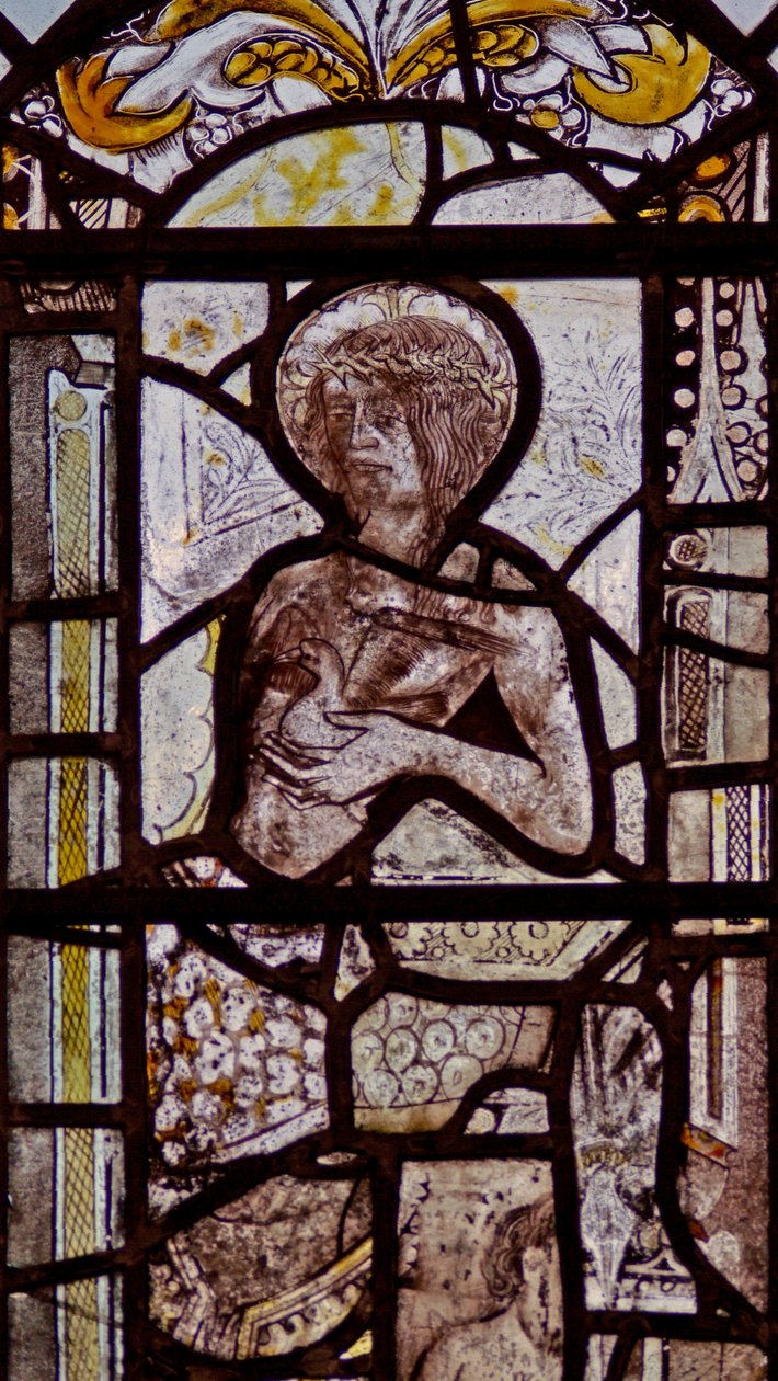 Fenêtre w1 représentant le Christ portant une colombe - English School