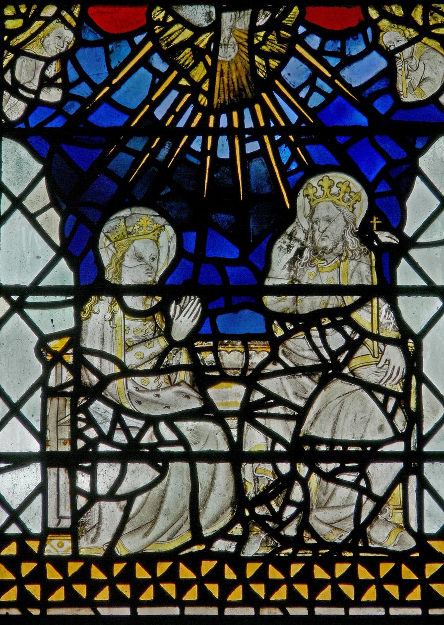 Fenêtre w2 représentant le Couronnement de la Vierge - English School