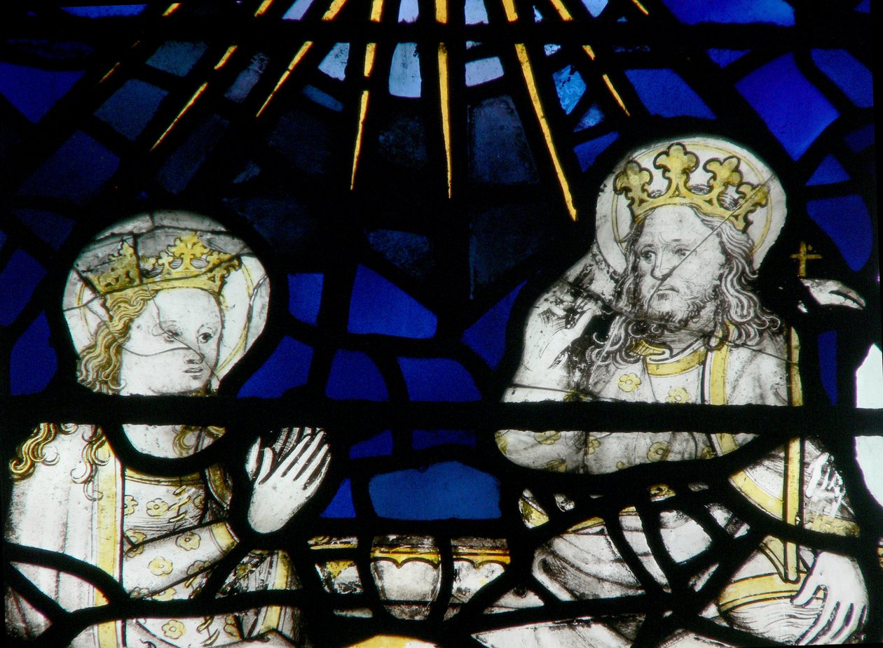 Fenêtre w2 représentant le Couronnement de la Vierge - English School