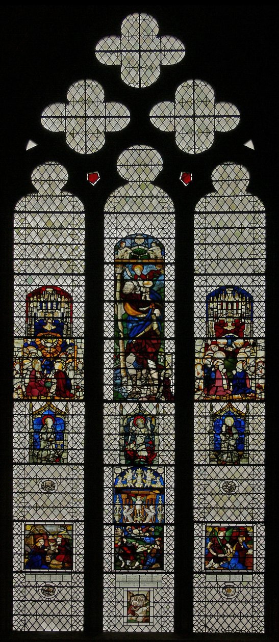 Fenêtre w36 représentant une fenêtre composite de panneaux étrangers et anglais C14 et C16 - English School