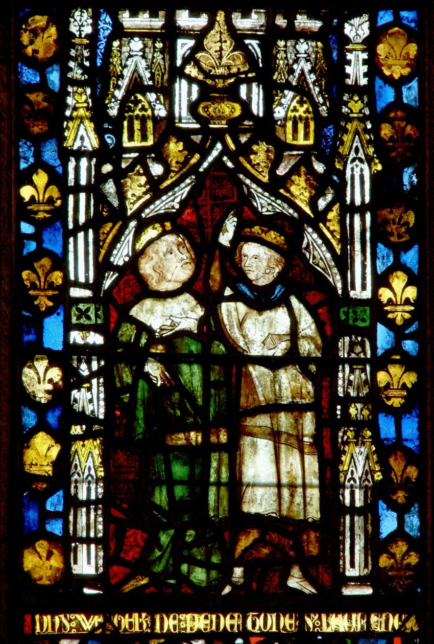 Vitrail avec deux figures - English School