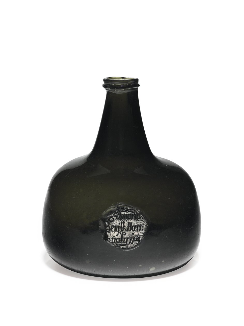 Bouteille de vin en forme de maillet avec bordure de corde et fond enfoncé, 1714 - English School
